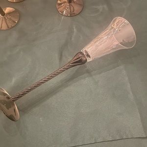 13 inch green spiral stem glassware.